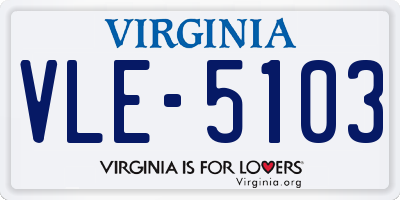 VA license plate VLE5103