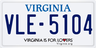 VA license plate VLE5104