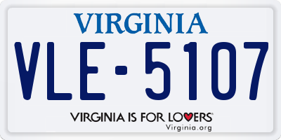 VA license plate VLE5107