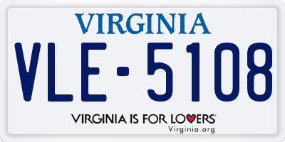 VA license plate VLE5108