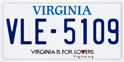 VA license plate VLE5109