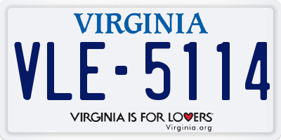 VA license plate VLE5114