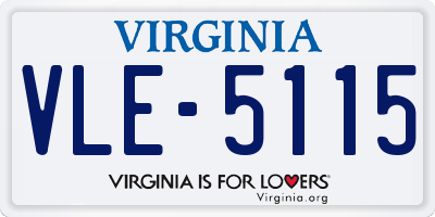 VA license plate VLE5115