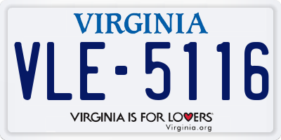 VA license plate VLE5116
