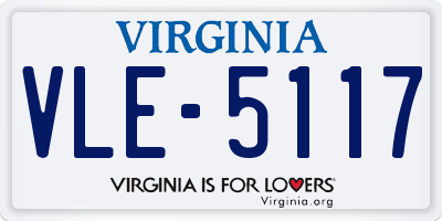 VA license plate VLE5117