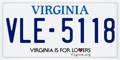 VA license plate VLE5118