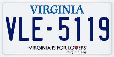 VA license plate VLE5119
