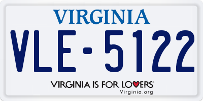 VA license plate VLE5122