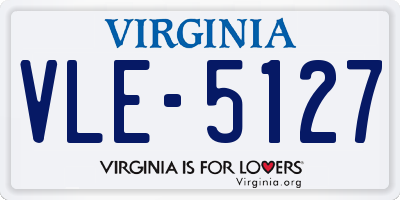 VA license plate VLE5127