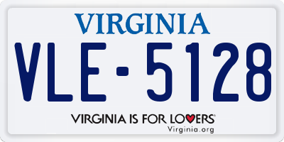 VA license plate VLE5128