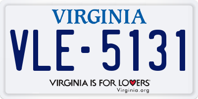 VA license plate VLE5131