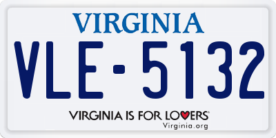 VA license plate VLE5132