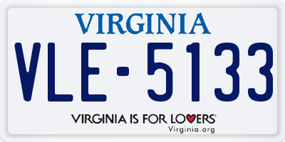 VA license plate VLE5133