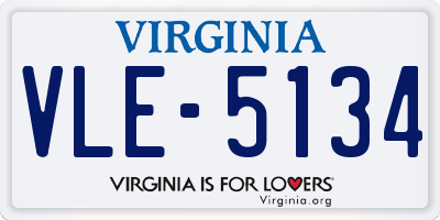 VA license plate VLE5134