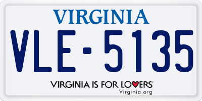 VA license plate VLE5135