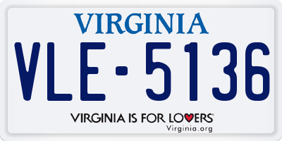 VA license plate VLE5136