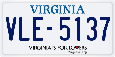 VA license plate VLE5137