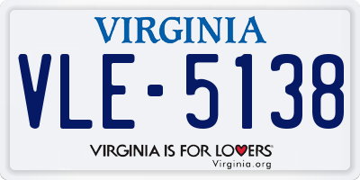 VA license plate VLE5138