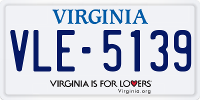 VA license plate VLE5139