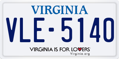VA license plate VLE5140
