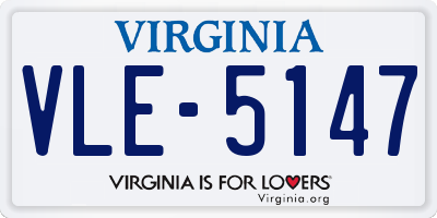 VA license plate VLE5147