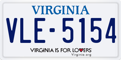 VA license plate VLE5154