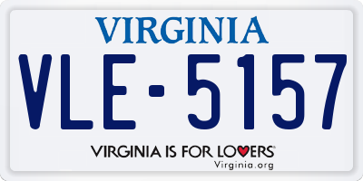 VA license plate VLE5157