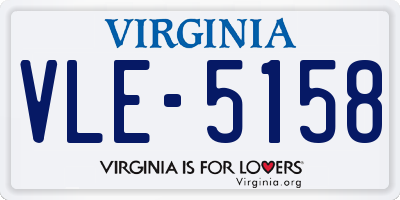 VA license plate VLE5158