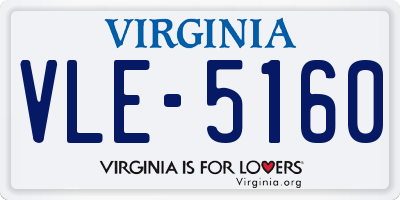 VA license plate VLE5160