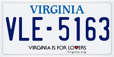 VA license plate VLE5163