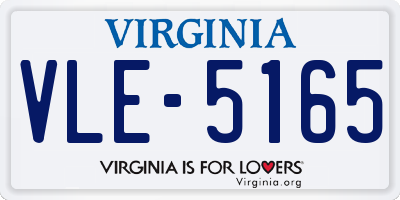 VA license plate VLE5165