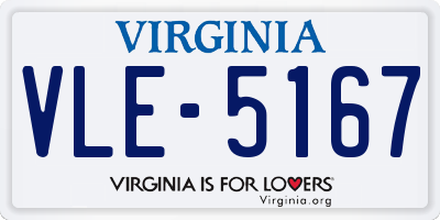 VA license plate VLE5167