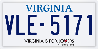 VA license plate VLE5171