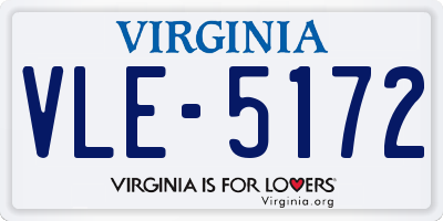 VA license plate VLE5172
