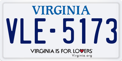 VA license plate VLE5173