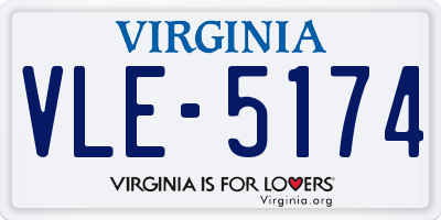 VA license plate VLE5174