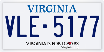 VA license plate VLE5177