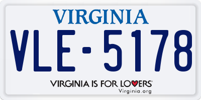 VA license plate VLE5178