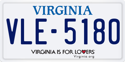 VA license plate VLE5180