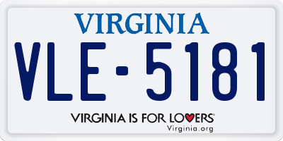 VA license plate VLE5181