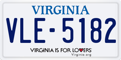 VA license plate VLE5182