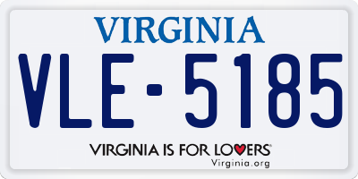 VA license plate VLE5185