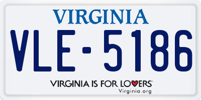 VA license plate VLE5186