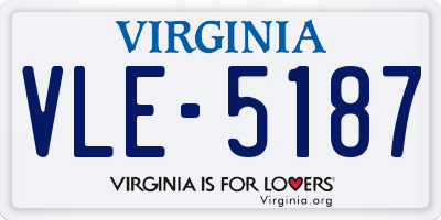 VA license plate VLE5187