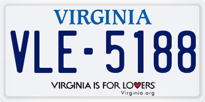VA license plate VLE5188