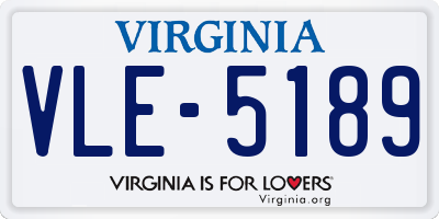 VA license plate VLE5189