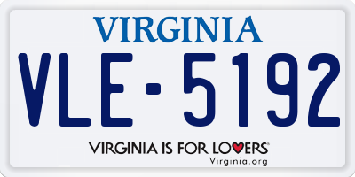 VA license plate VLE5192