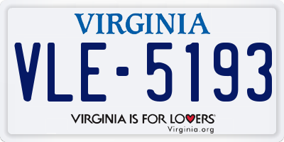 VA license plate VLE5193
