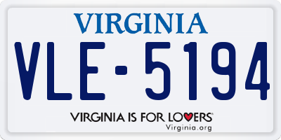VA license plate VLE5194
