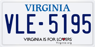VA license plate VLE5195
